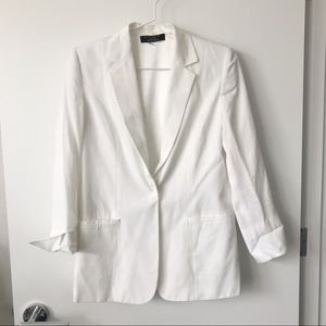 Elie Tahari white tencel Wendy blazer // 2 // EUC